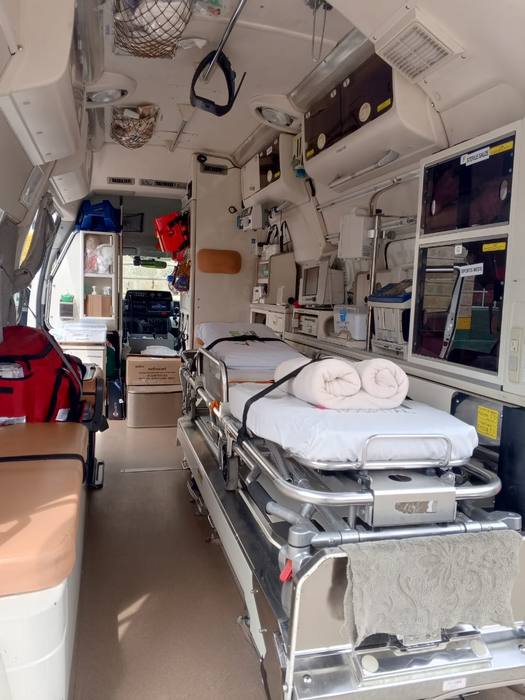 Equipment and stretcher on board