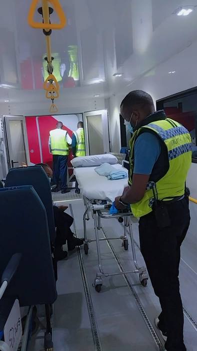 Preparing a stretcher for loading